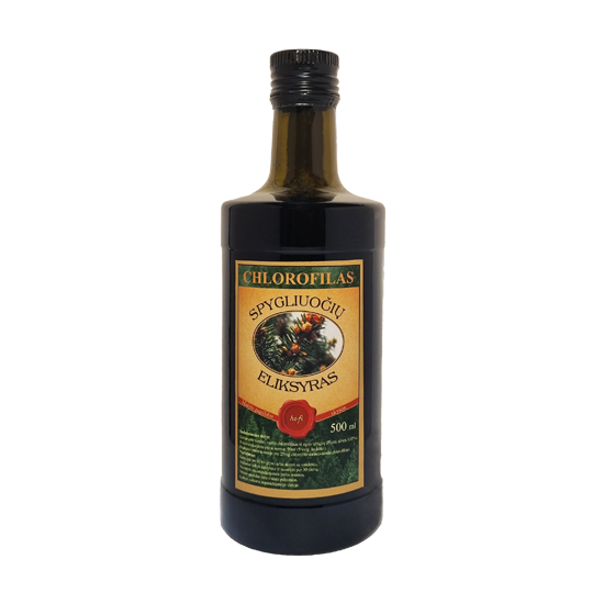 CHLOROFILAS spygliuočių eliksyras stiklinėje taroje, 500 ml, nuotrauka Nr. 1