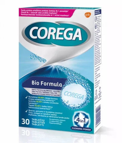 COREGA Bio Formula dantų protezų valymo tabletės N30