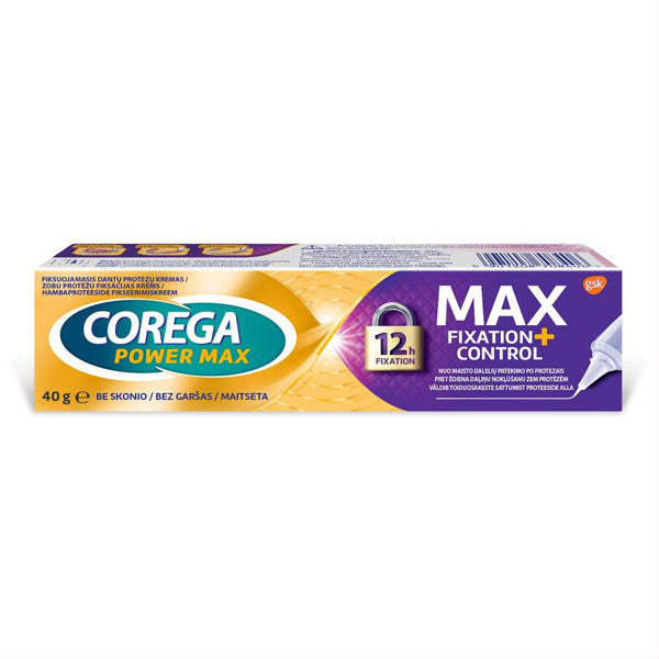 COREGA dantų protezus fiksuojantis kremas Max Fix+ Control 40g, nuotrauka Nr. 1