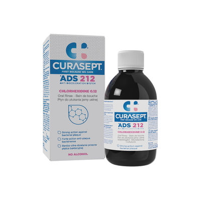 Curasept ADS® 212 burnos skalavimo skystis su chlorheksidinu 0.12% 200 ml