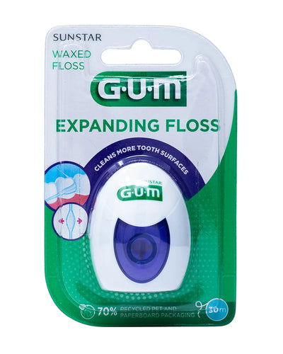 GUM išbrinkstantis dantų siūlas EXPANDING FLOSS, 30m