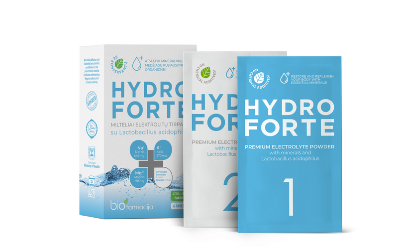 HYDRO forte elektrolitų tirpalas milteliai N6, nuotrauka Nr. 1