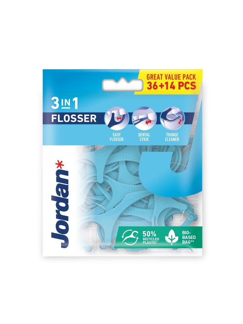 Jordan Tarpdančių siūlai su laikikliu 3-in-1 Flosser N36, nuotrauka Nr. 1