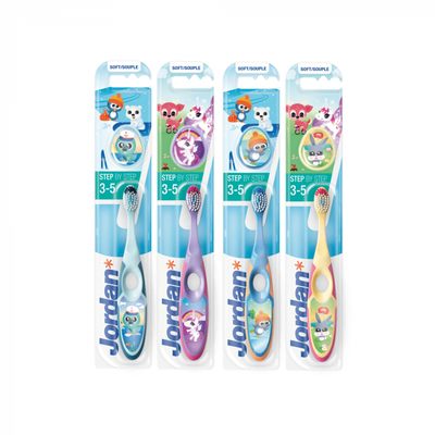 Jordan vaikiškas dantų šepetėlis Step 3-5 metai minkštas