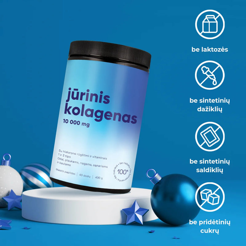 MELIOR 10000mg Jūrinis Kolagenas su Hialurono rūgštimi ir Vitaminais, nuotrauka Nr. 2