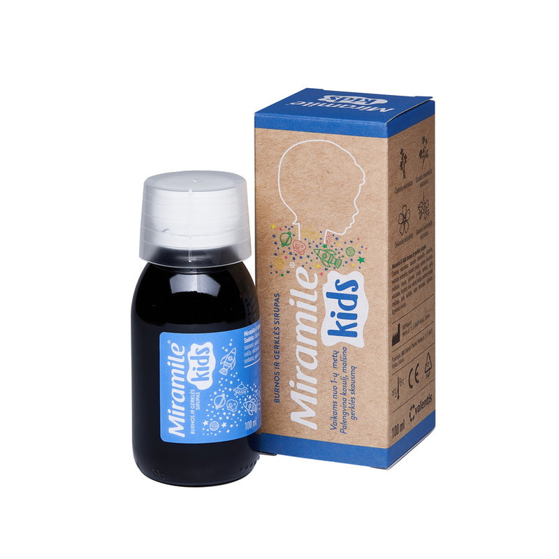Miramile kids burnos ir gerklės sirupas 100ml, nuotrauka Nr. 1
