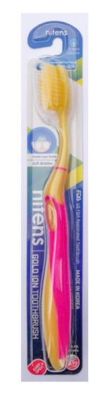 Nitens Soft Dantų šepetelis su aukso dalelėmis, nuotrauka Nr. 1