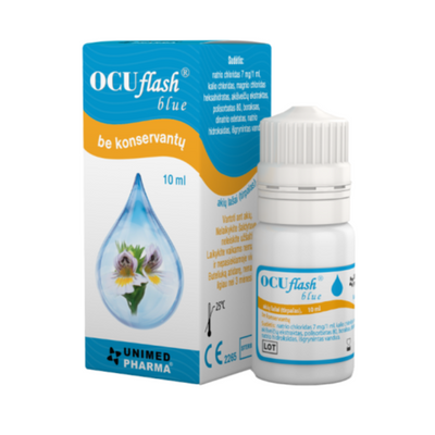 OCUflash Blue akių lašai, tirpalas be konservantų, 10ml
