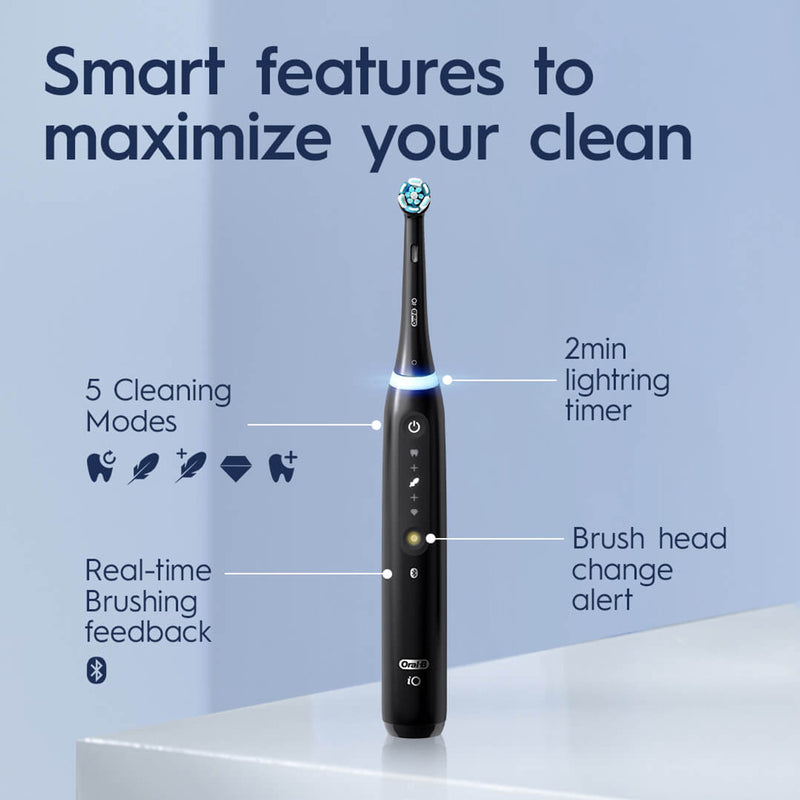 Oral-B iO 5 elektrinis dantų šepetėlis Matt Black, nuotrauka Nr. 3