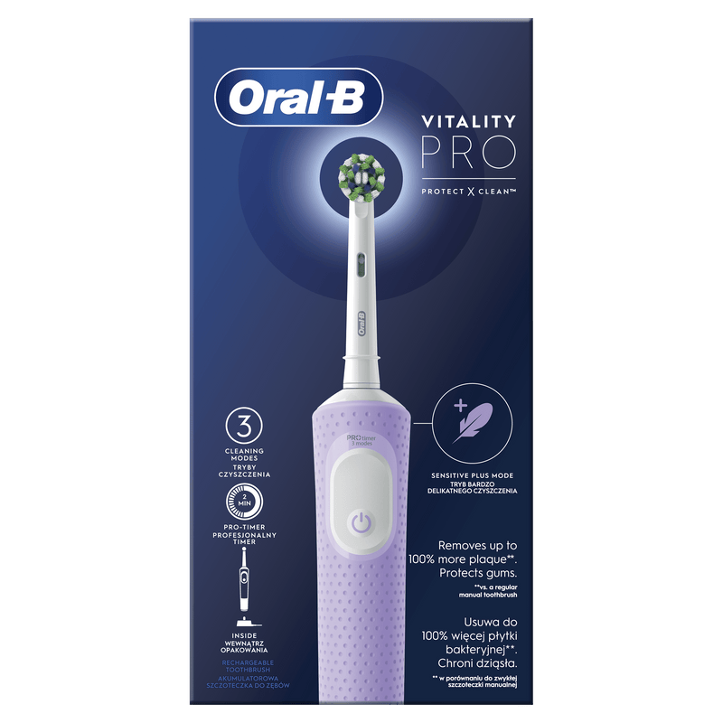 Oral-B Vitality Pro elektrinis dantų šepetėlis, Lilac, nuotrauka Nr. 1