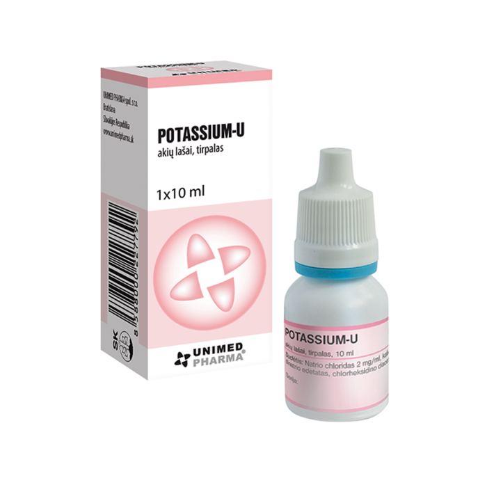 Potassium-U 2 % akių lašai, tirpalas, 10 ml, nuotrauka Nr. 1