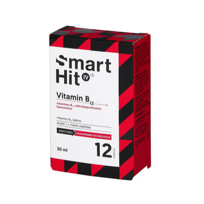 Smart Hit IV Vitamin B12, aviečių skonio, 30 ml