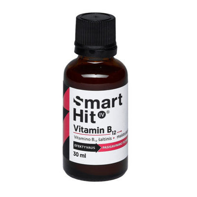 Smart Hit IV Vitamin B12, aviečių skonio, 30 ml