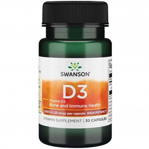 SWANSON Vitaminas D3 1000TV kapsulės N30, nuotrauka Nr. 1
