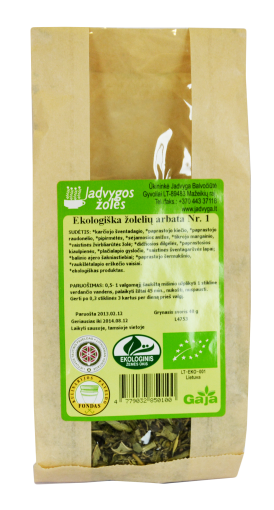 Ekologiška žolelių arbata Nr.1 "Virškinimui" 40g, nuotrauka Nr. 1