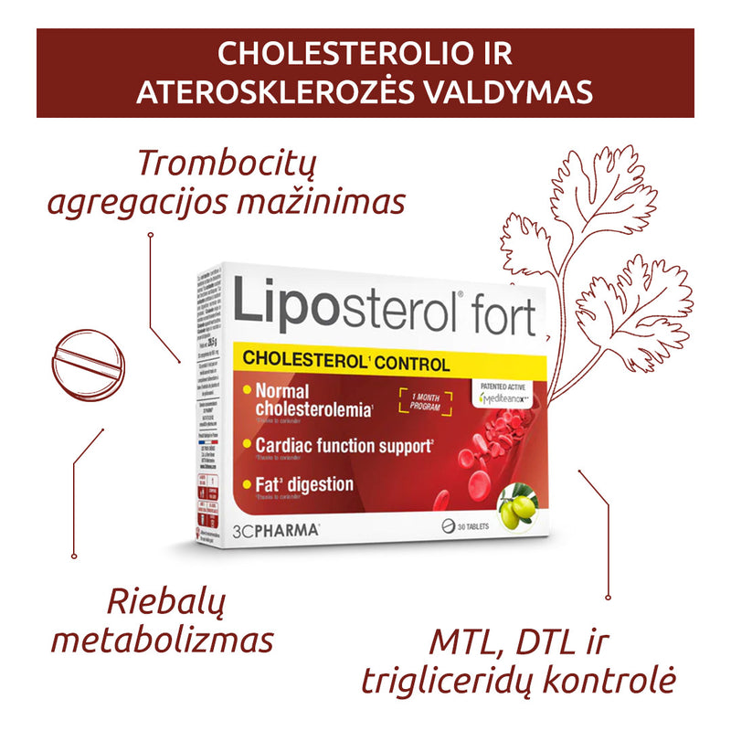 3C PHARMA Liposterol Fort, tabletės N30, nuotrauka Nr. 2