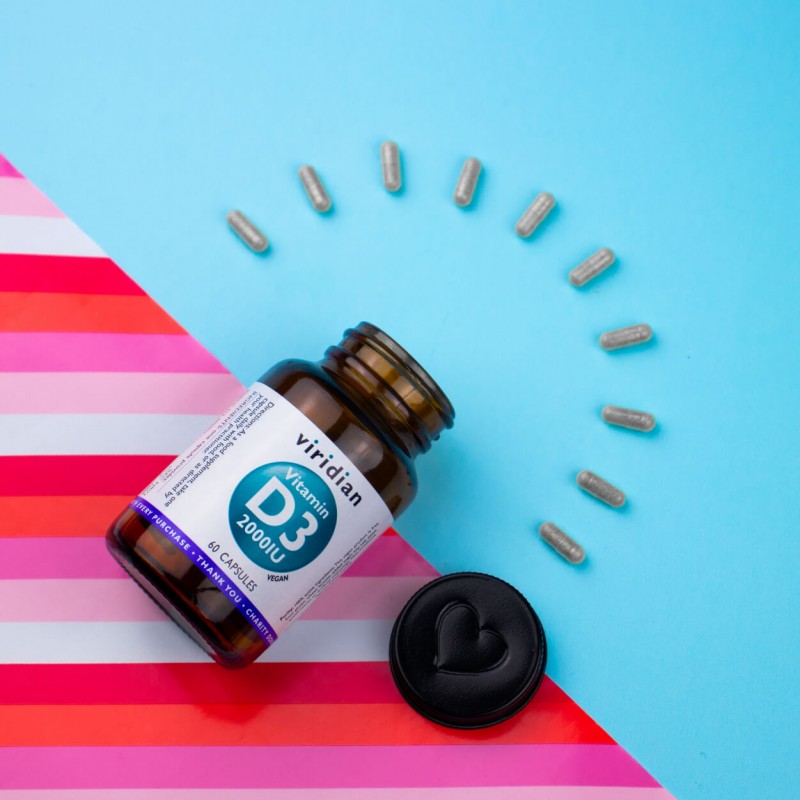 VIRIDIAN Vitaminas D3 2000 IU, kapsulės N60, nuotrauka Nr. 2
