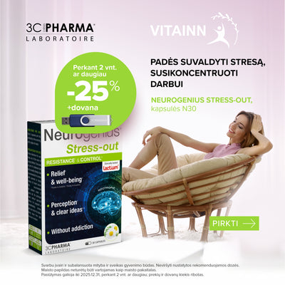 3C PHARMA Neurogenius Stress-Out, kapsulės N30
