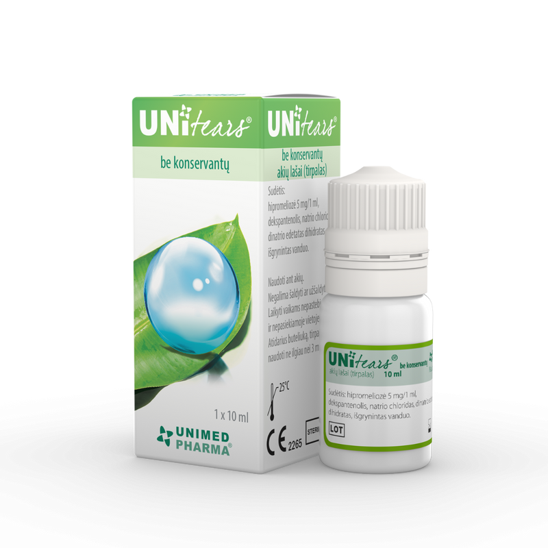 UNIMED PHARMA UNITEARS, akių lašai, 10 ml, nuotrauka Nr. 1