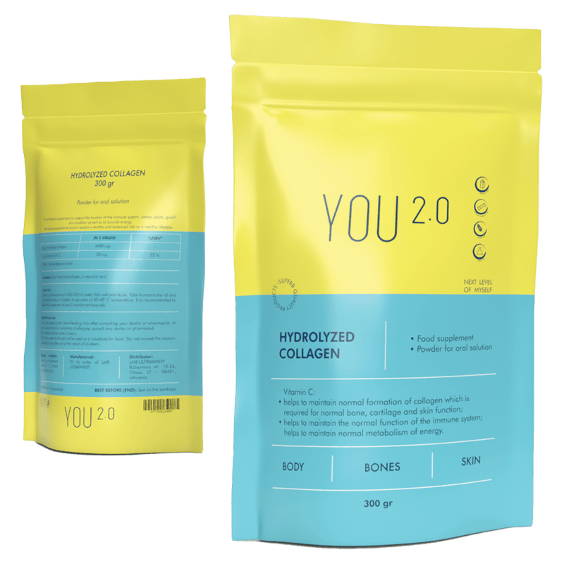 YOU 2.0 Hidrolizuotas Kolagenas su vit. C 300 g, nuotrauka Nr. 2