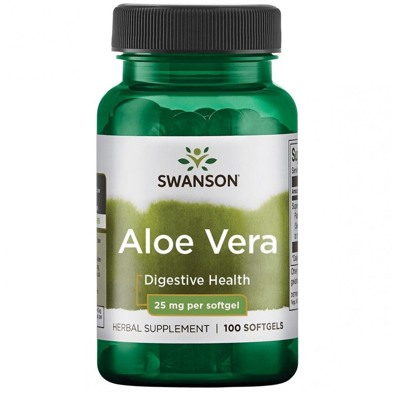SWANSON Aloe Vera (Tikrasis alavijas) 25 mg, minkštosios kapsulės N100, nuotrauka Nr. 1