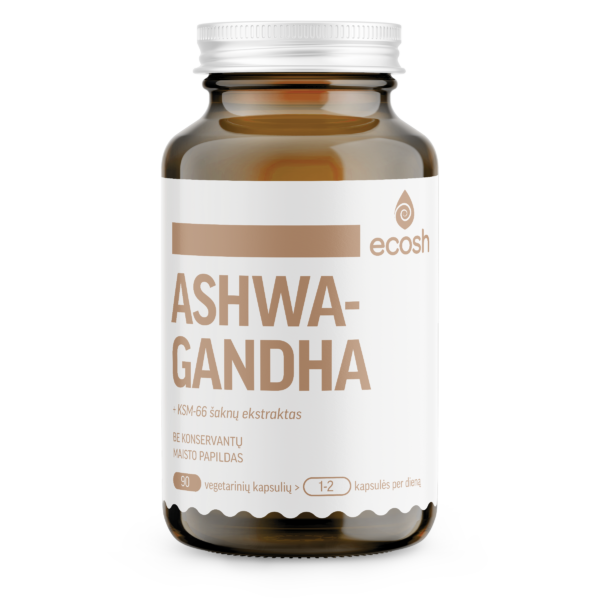 ECOSH Ašvaganda (Ashwagandha) 500mg, kapsulės N90, nuotrauka Nr. 1