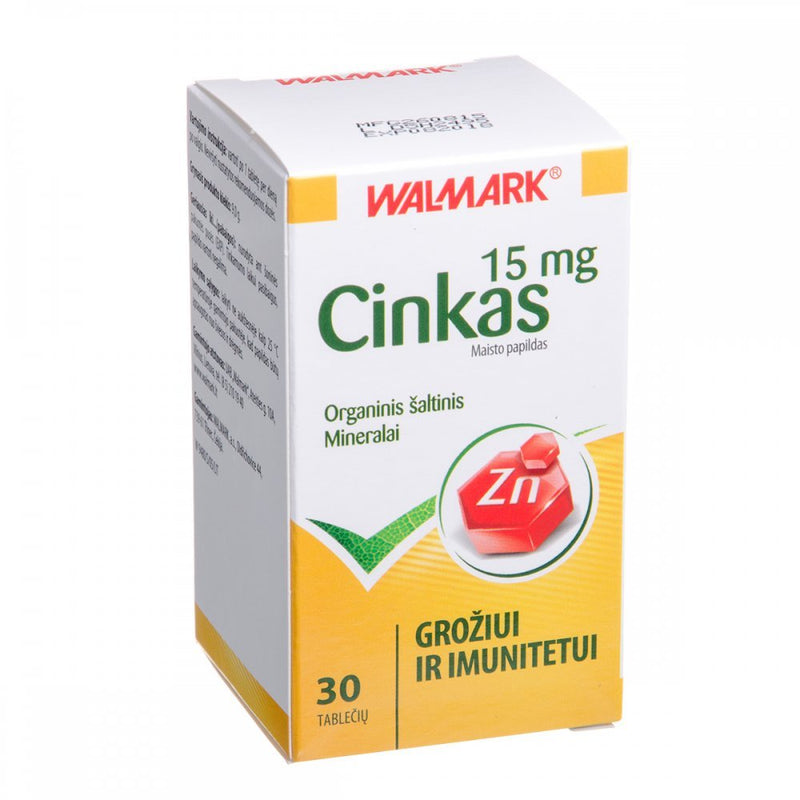 WALMARK Cinkas 15 mg, tabletės N30, nuotrauka Nr. 1