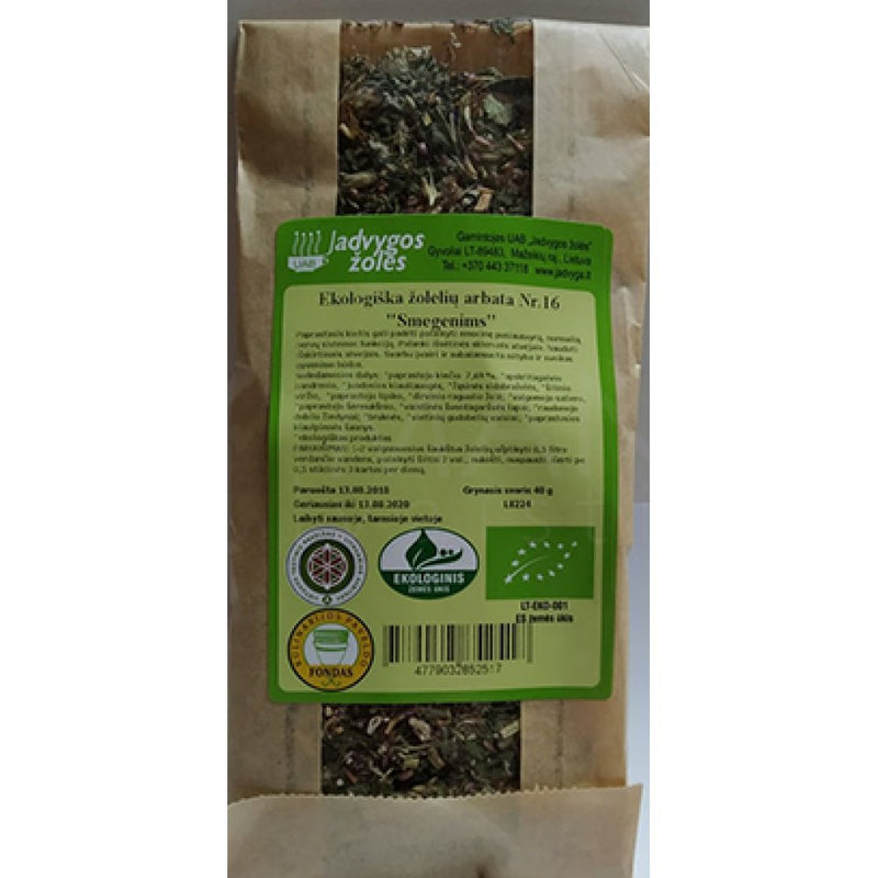Ekologiška žolelių arbata Nr.16 Smegenims 40g, nuotrauka Nr. 1