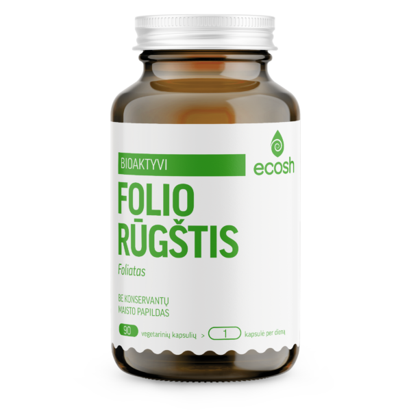 ECOSH Bioaktyvi folio rūgštis (foliatas) 800mcg, kapsulės N90, nuotrauka Nr. 1