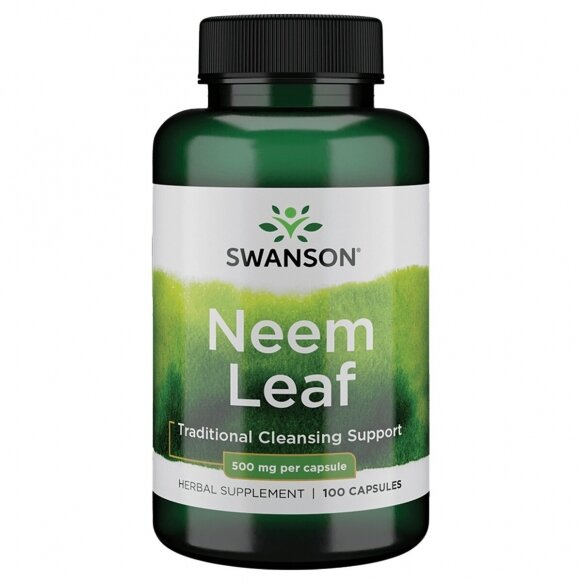 SWANSON NEEM - Indinis nimbamedis 500 mg, kapsulės N100, nuotrauka Nr. 1